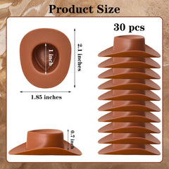 Yuronam brown mini cowboy hat used as cake toppers and desserts