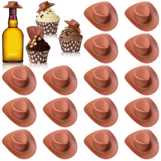 Yuronam brown plastic mini western hat for dollhouse decor and crafts