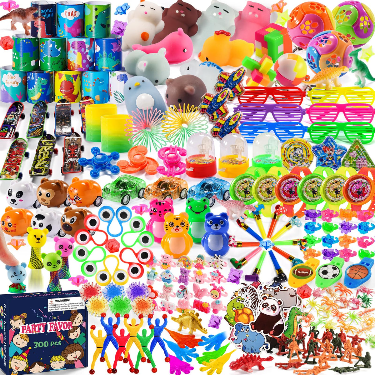 Yutin party favor toys assortment shown for bulk gift bags and classroom prizes.