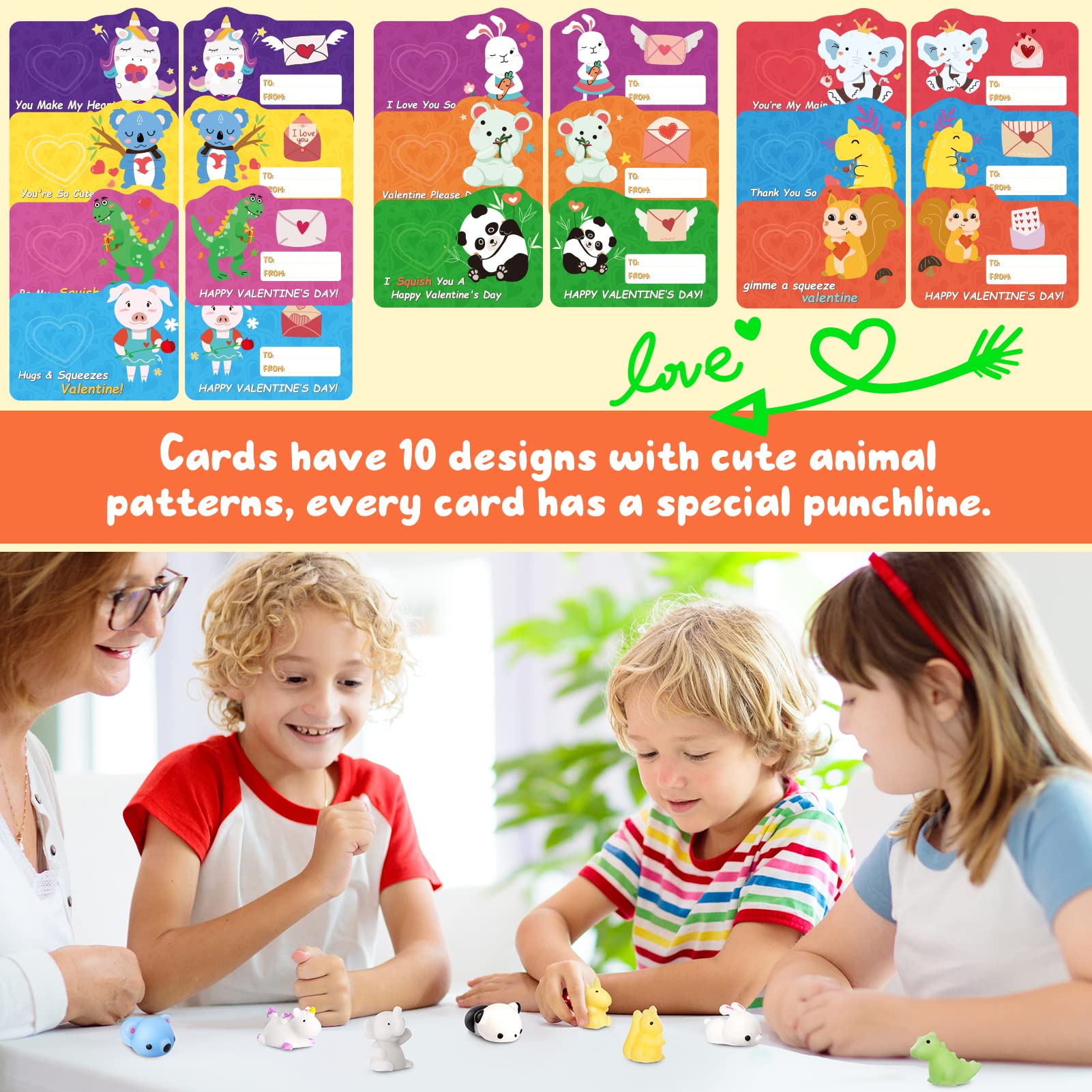 Yuumue animal themed squishies in vivid colors for sensory play