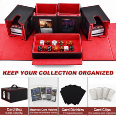 Four Yuunaie magnetic card holders securing decks neatly.