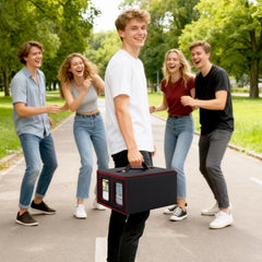 Durable water-resistant leather exterior of Yuunaie box.