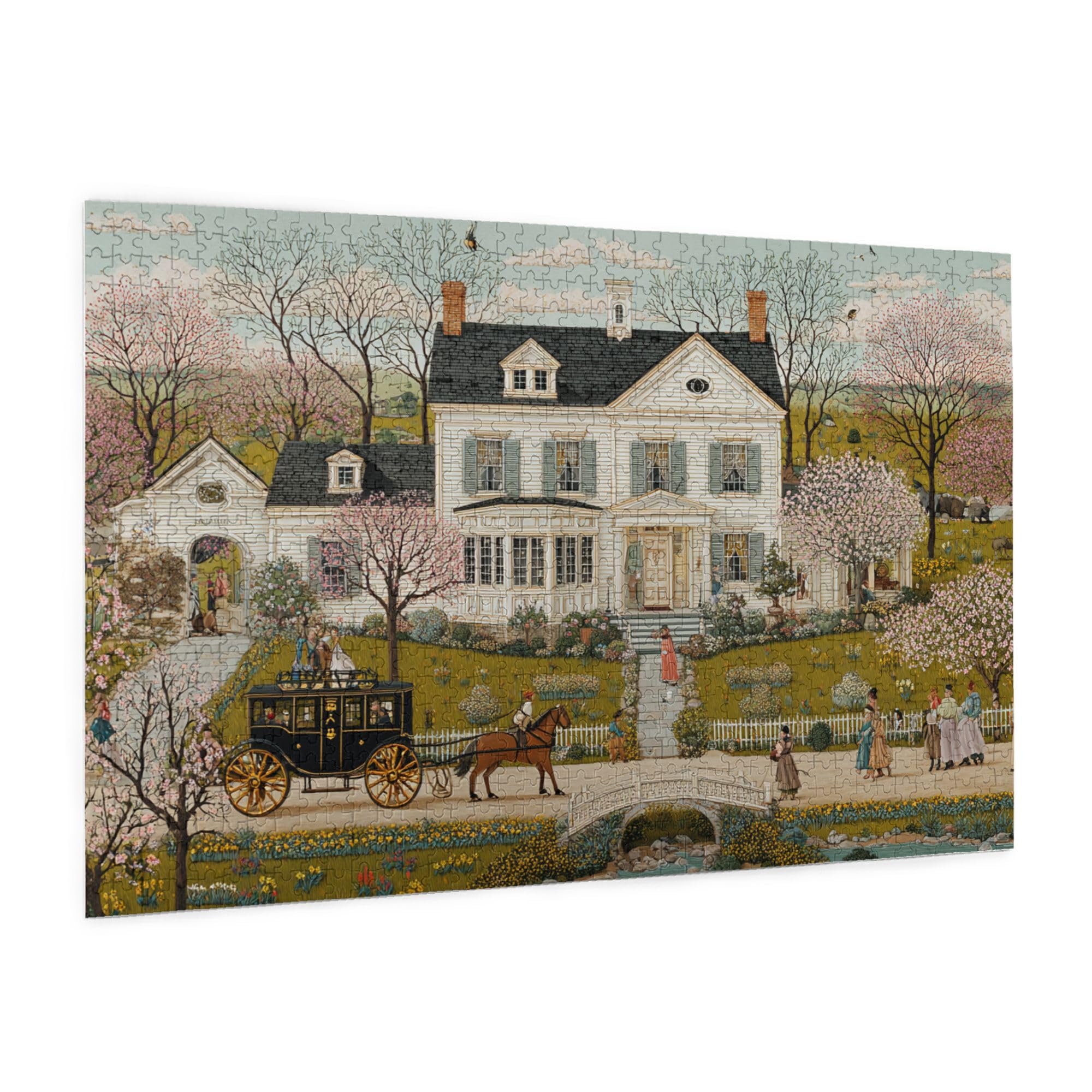 Yuwvewv Jane Austen puzzle on table during assembly.