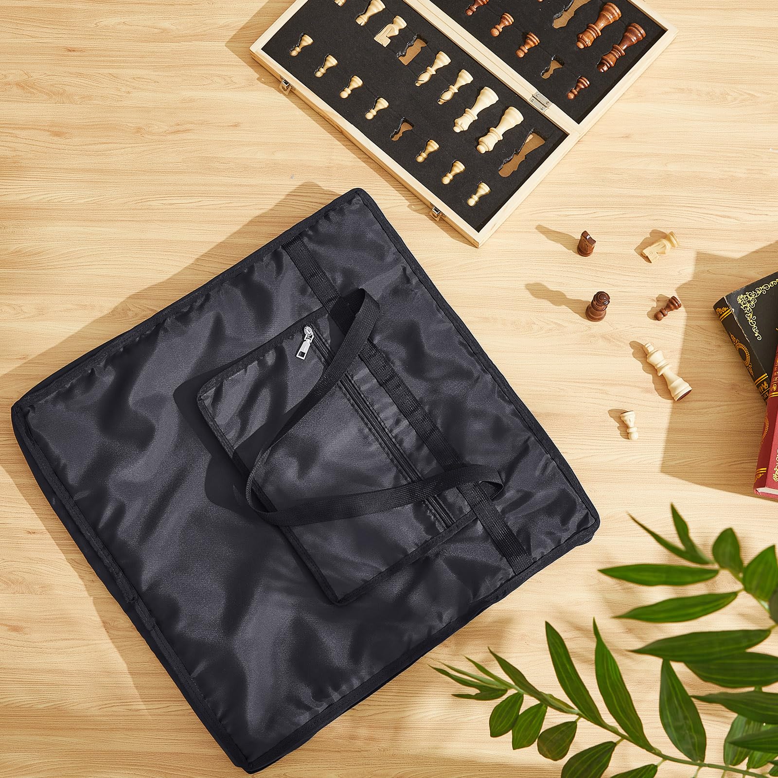 Yuxung chess bag's canvas look blends style with sturdy storage.