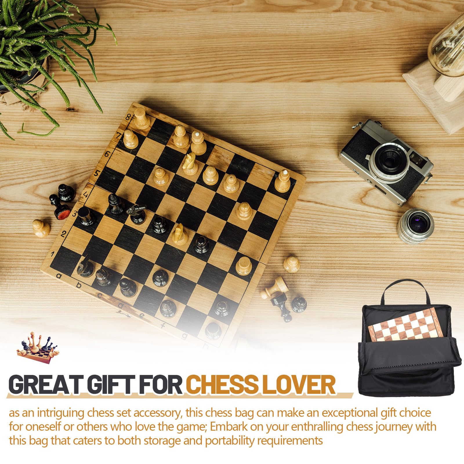 Yuxung chess bag offers shoulder and hand carry for easy transport.