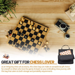 Yuxung chess bag offers shoulder and hand carry for easy transport.