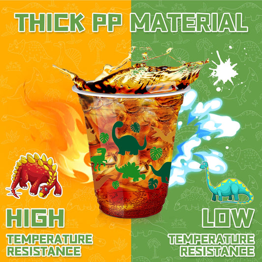Yuxung 12oz dino tumblers featuring colorful dinosaurs for refreshing drinks.