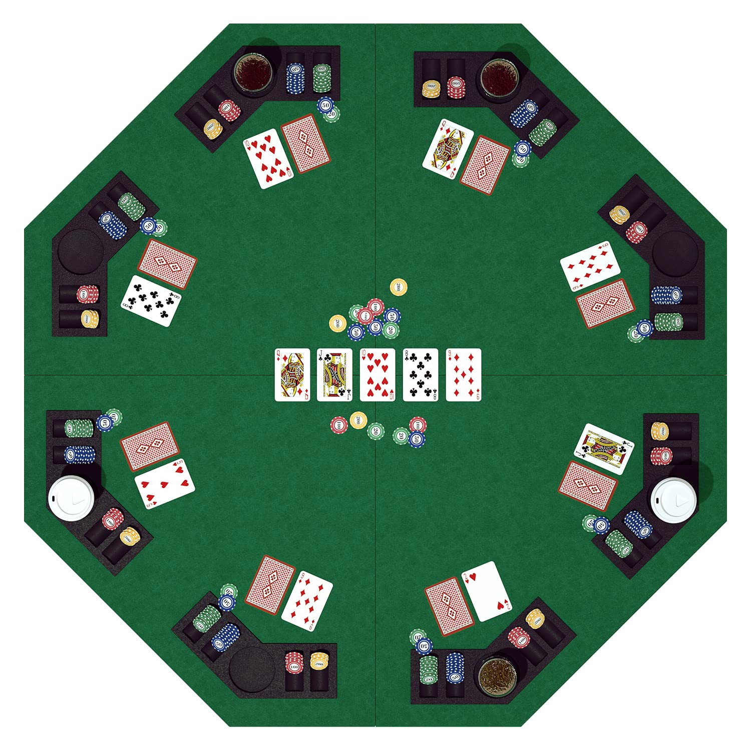 YUZPKRSI foldable poker table top octagon for eight players enhances home game nights.
