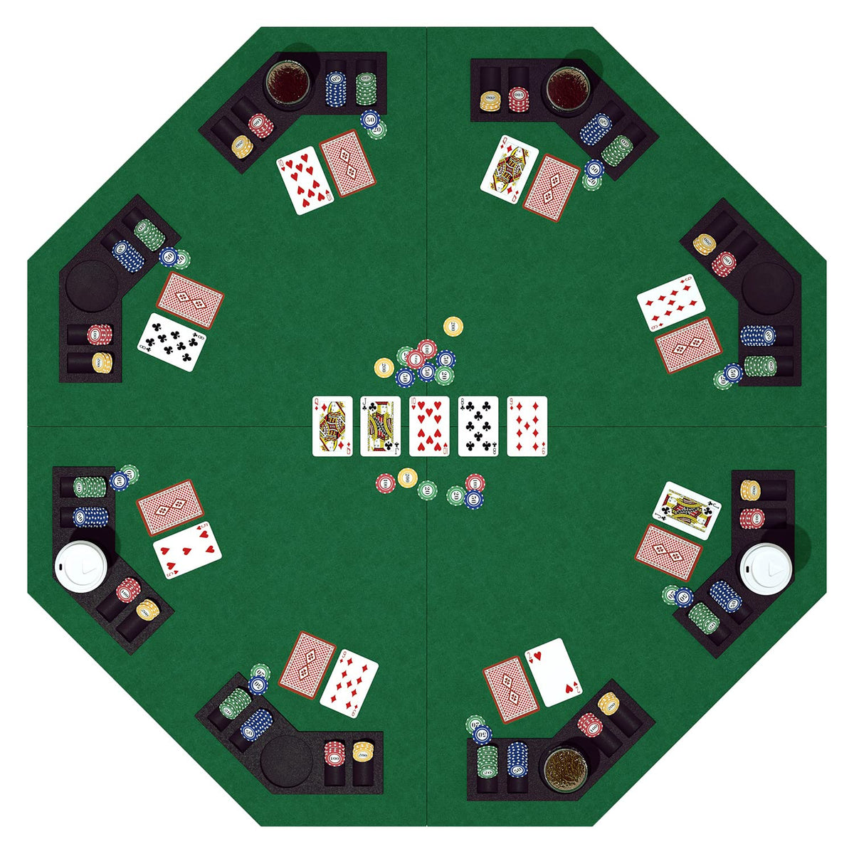 YUZPKRSI foldable poker table top octagon for eight players enhances home game nights.