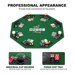 YUZPKRSI green felt surface supports smooth card handling during games.