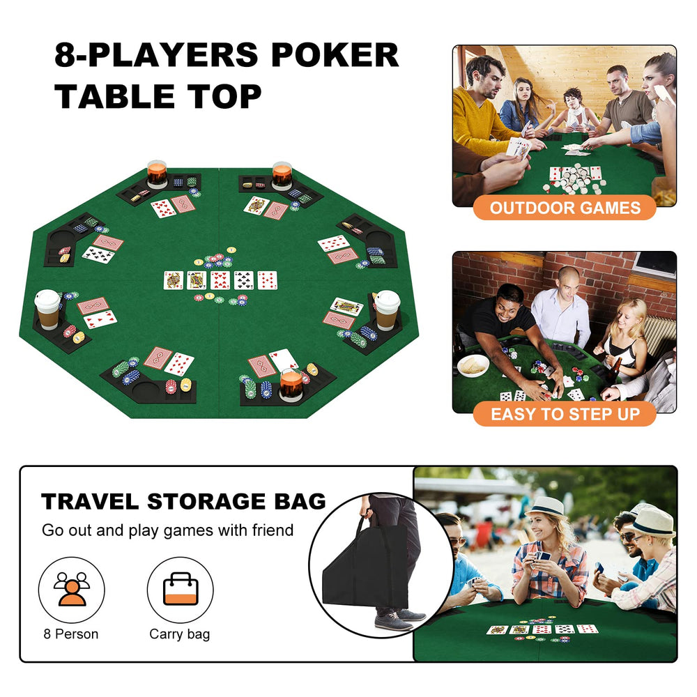 YUZPKRSI octagon topper suits groups, turning any surface into a casino-style table.