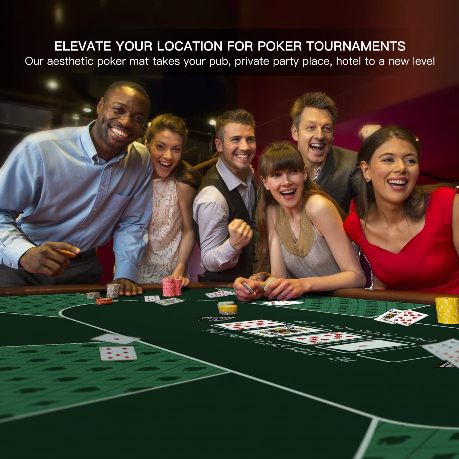 YUZPKRSI poker mat durable rubber with elastic grip on desktop