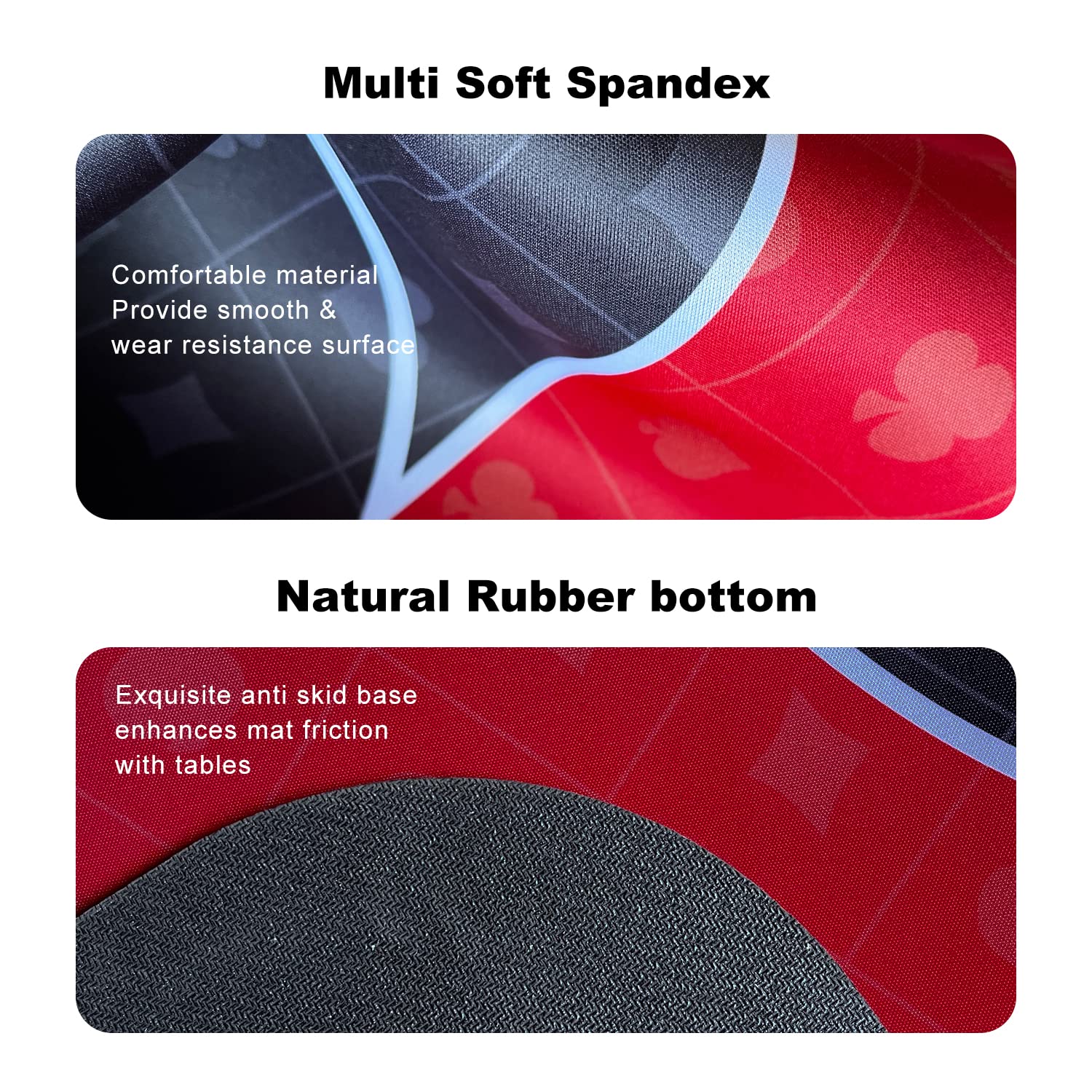 YUZPKRSI poker mat non-slip base keeps the game stable during crucial hands.