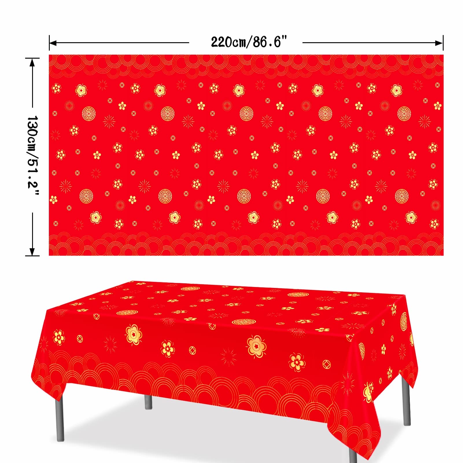YVAINE red and gold tablecloth creates a luxurious festive mood