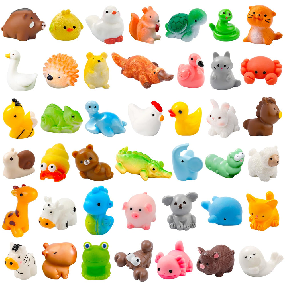 Ywevyezc 42-piece mini resin animals variety 01, ideal for fairy garden decor.