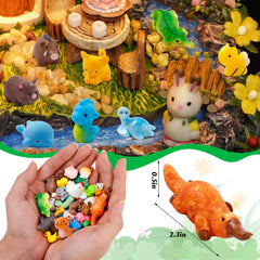 Ywevyezc 42-piece mini resin animals variety 02, great for dollhouse accessories.