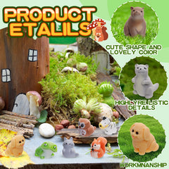 Ywevyezc mini resin animals to brighten micro landscapes and displays.