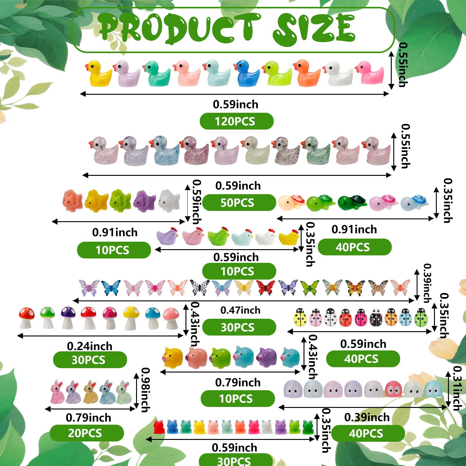 Ywevyezc resin figures brighten fairy gardens with diverse animal designs.