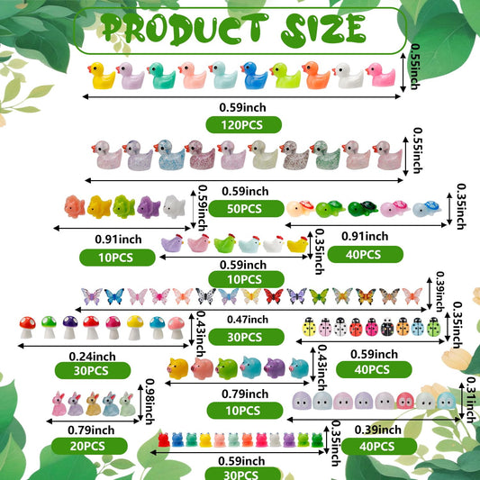 Ywevyezc resin figures brighten fairy gardens with diverse animal designs.