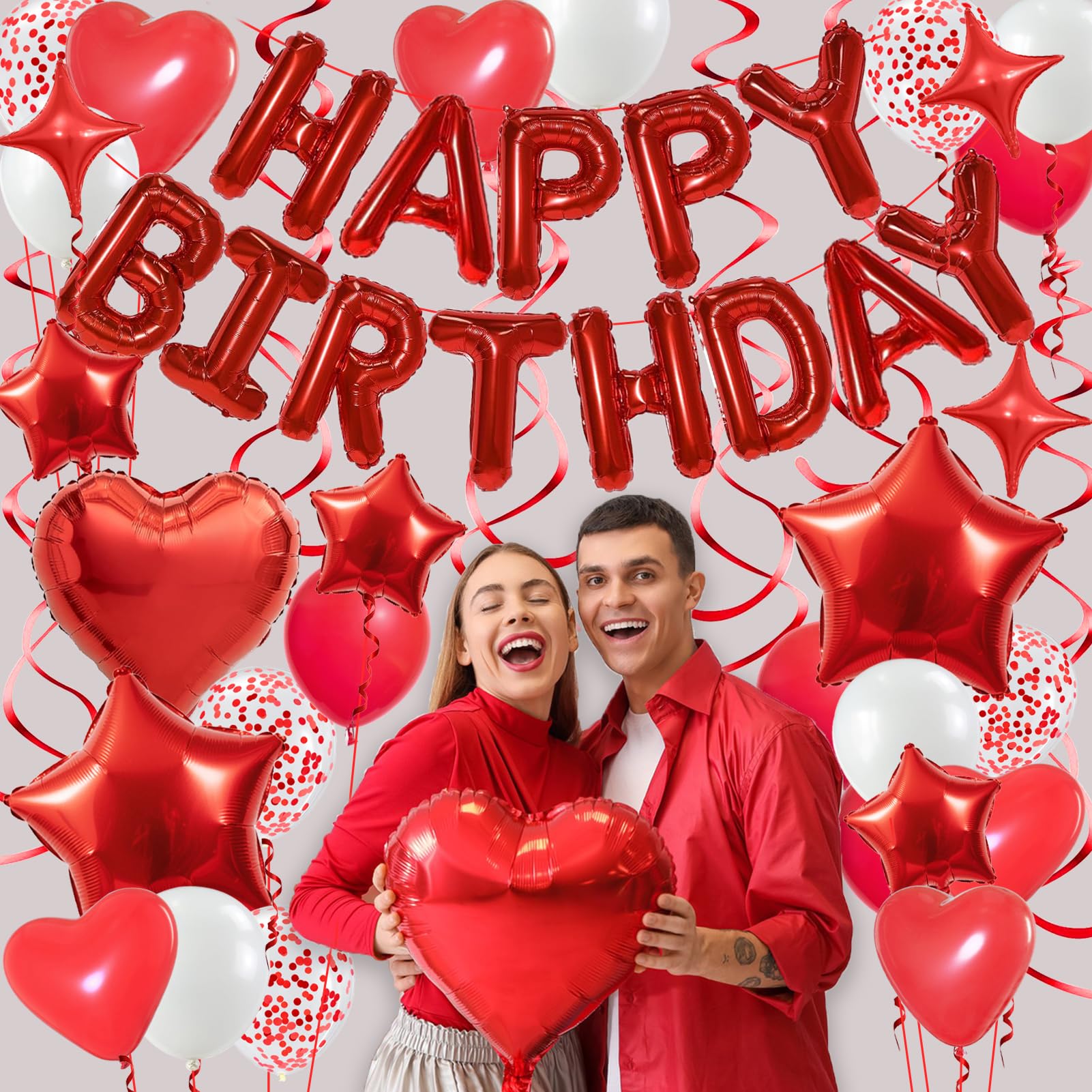YWWSNSE red confetti balloons 12 inch sparkle when inflated.