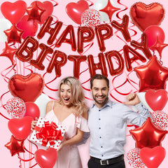 YWWSNSE red hanging swirls 6-pack decorate walls for photo-worthy moments.