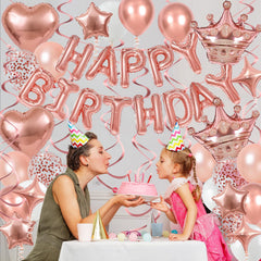 YWWSNSE rose gold confetti balloons sparkling and catching light
