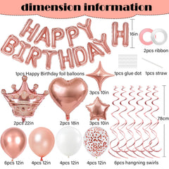 YWWSNSE rose gold crown balloons adding regal flair to party setup
