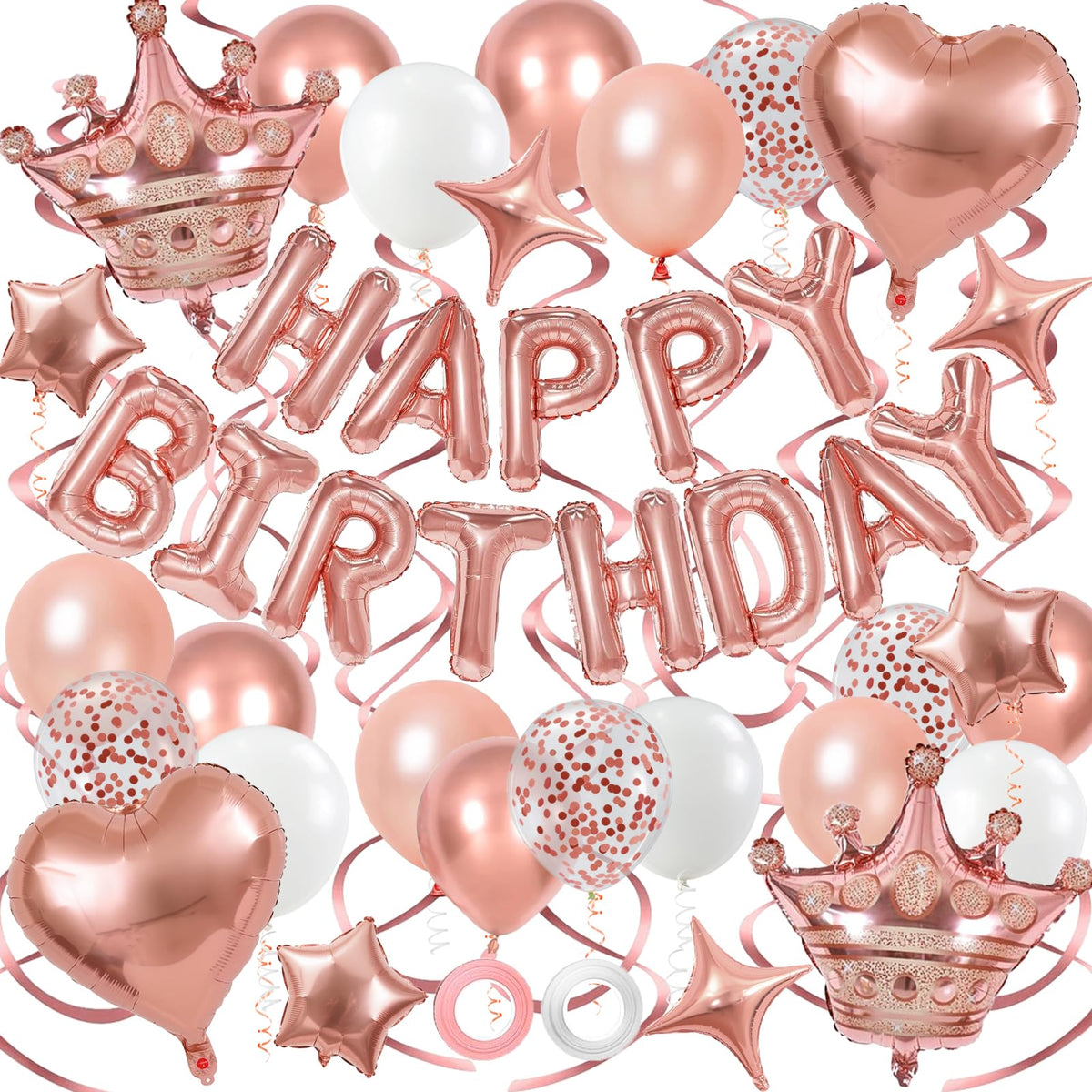 YWWSNSE rose gold happy birthday banner, elegant centerpiece for celebrations