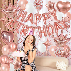 YWWSNSE rose gold heart balloons for romantic birthday accents