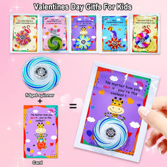 YXOTJHS classroom valentines card featuring spinner, 24-pack for easy distribution