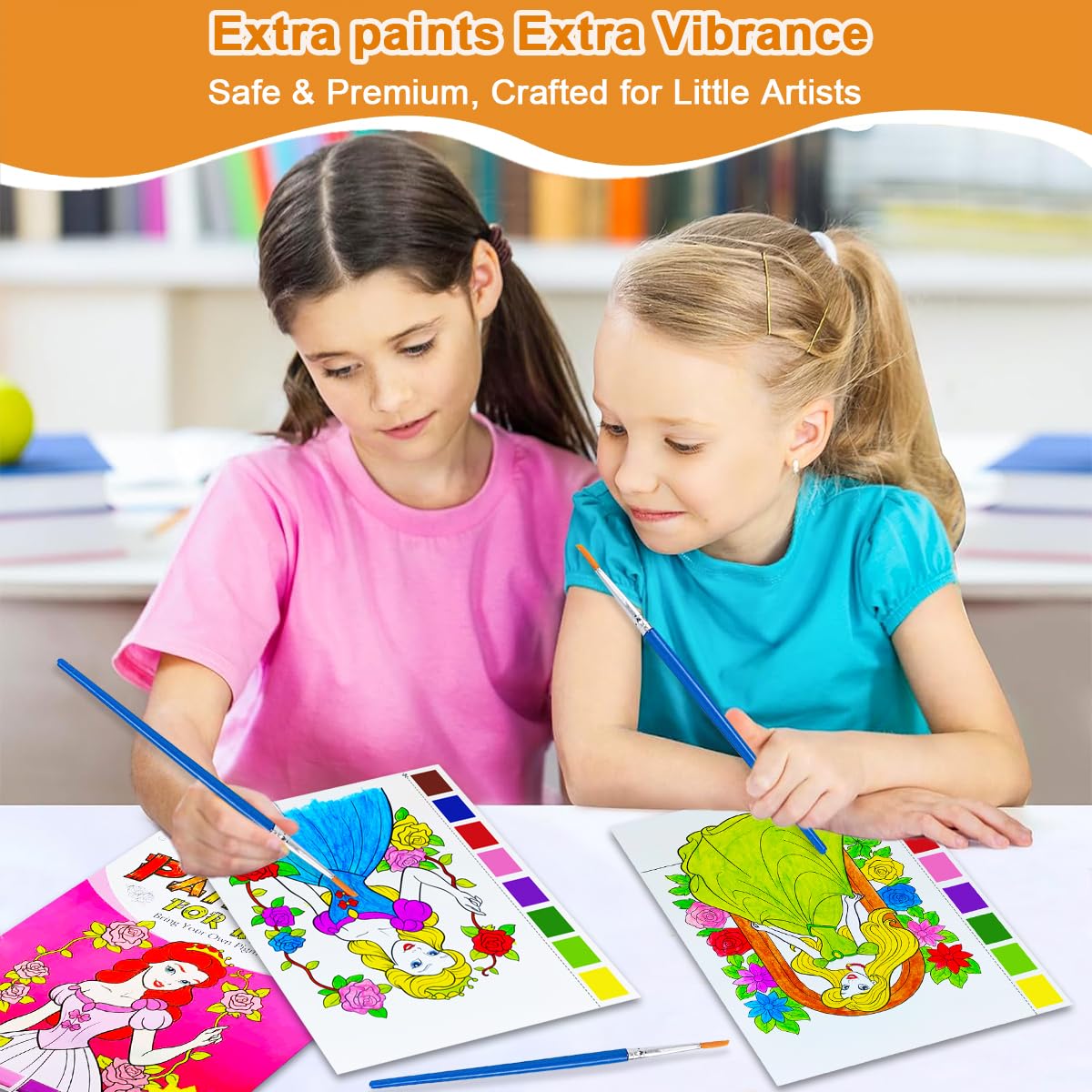 YXOTJHS watercolor book Scene 2 — vibrant colors revealed with water only