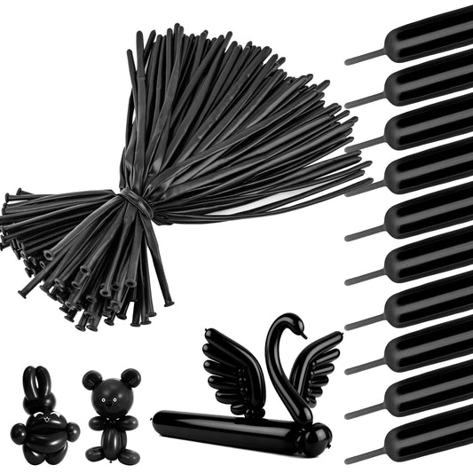YXYL 260 black long balloons for versatile animal twisting and party decor.