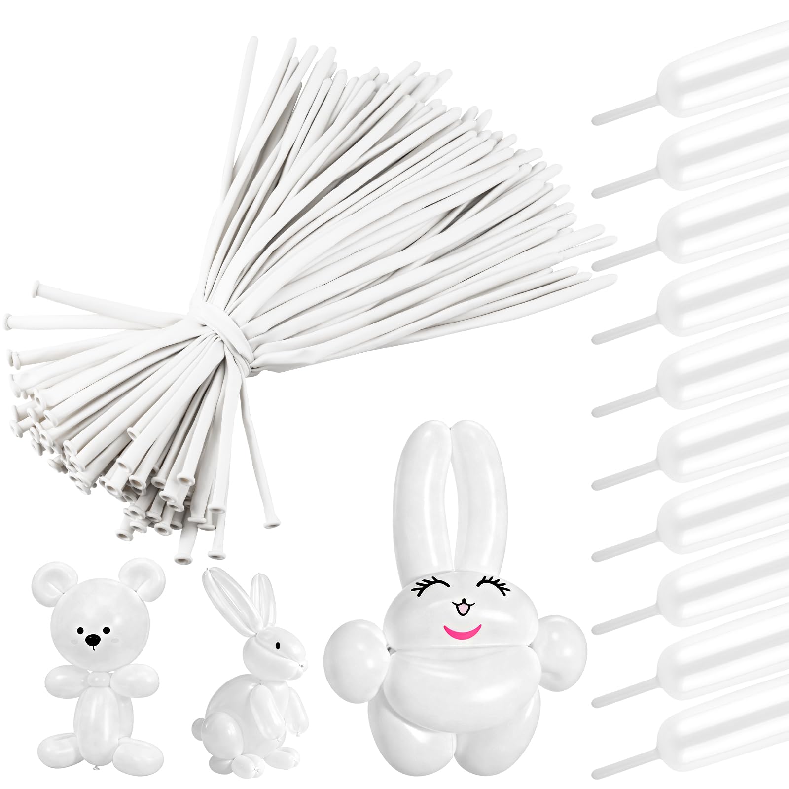 YXYL 260 white long balloons for creative balloon animals and shapes