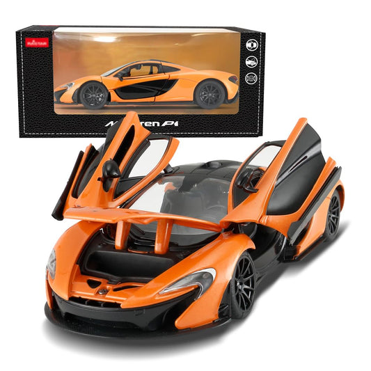 YYC Mclaren P1 1:24 diecast orange body shows premium detail for collectors.