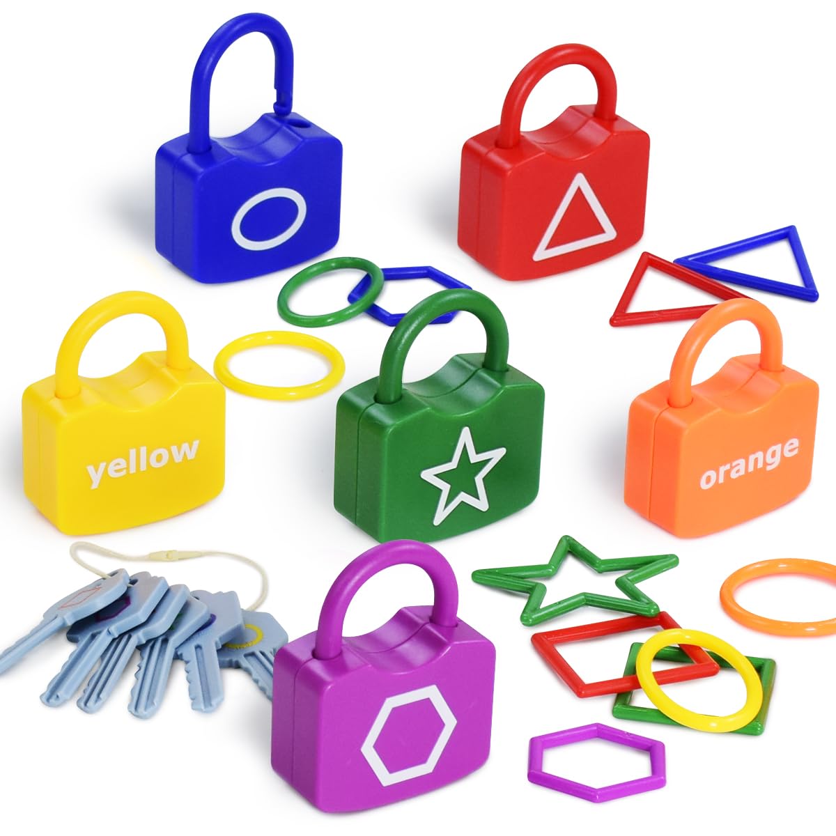 YYDeek lock and key set sparks curiosity with color, shape, and geometry challenges.