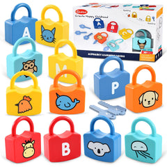 YYDeek alphabet locks and keys set for letter recognition during play