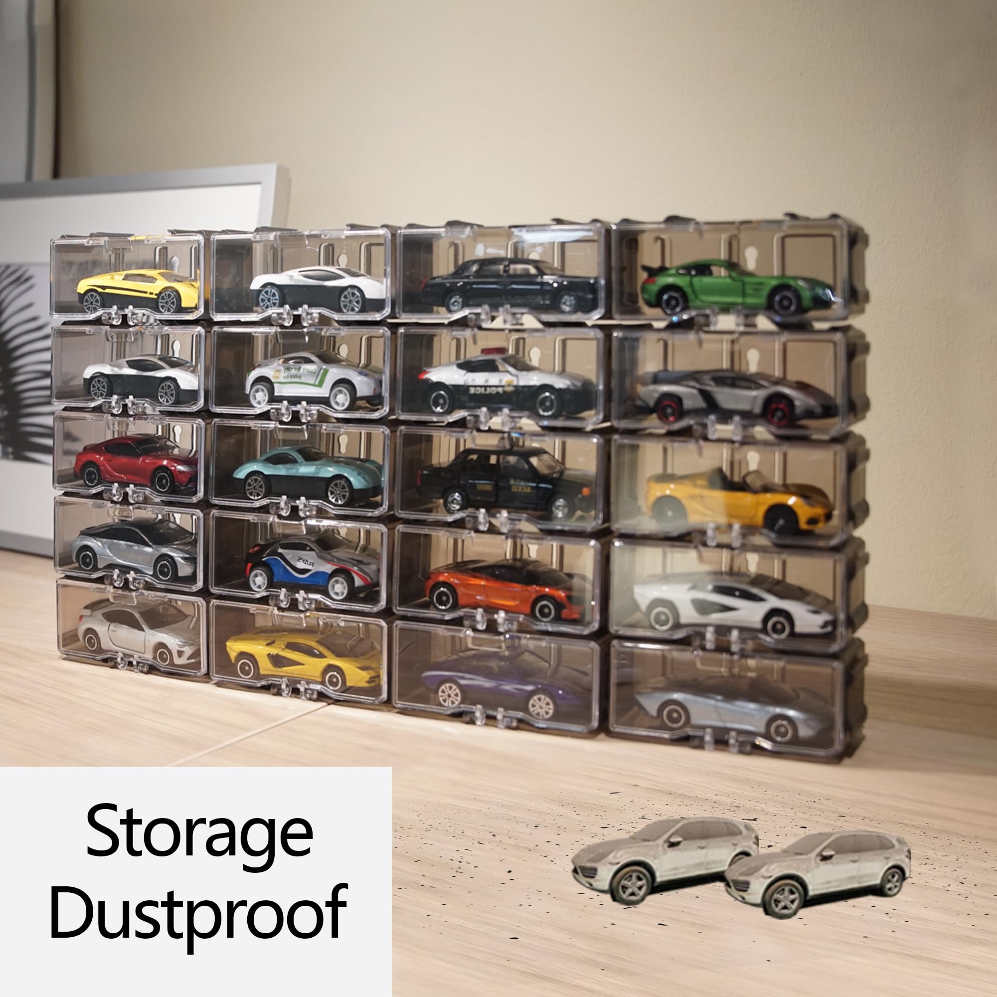 YYDS 1/64 scale car box with side, top, bottom and back slots for storage