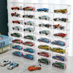 YYDS hot 1/64 scale display case showing 32 cars, dust-free viewing