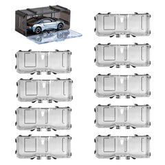 YYDS interlocking display case for 1/64 scale cars showing modular setup