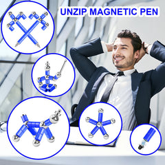 YYMHMF blue fidget pen with gold-plated finish adds premium feel