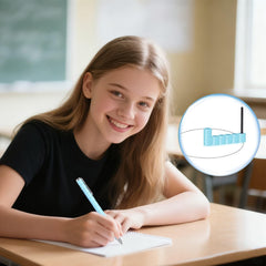 Dual capacitive stylus tips on the YYMHMF fidget pen for writing and touchscreens.