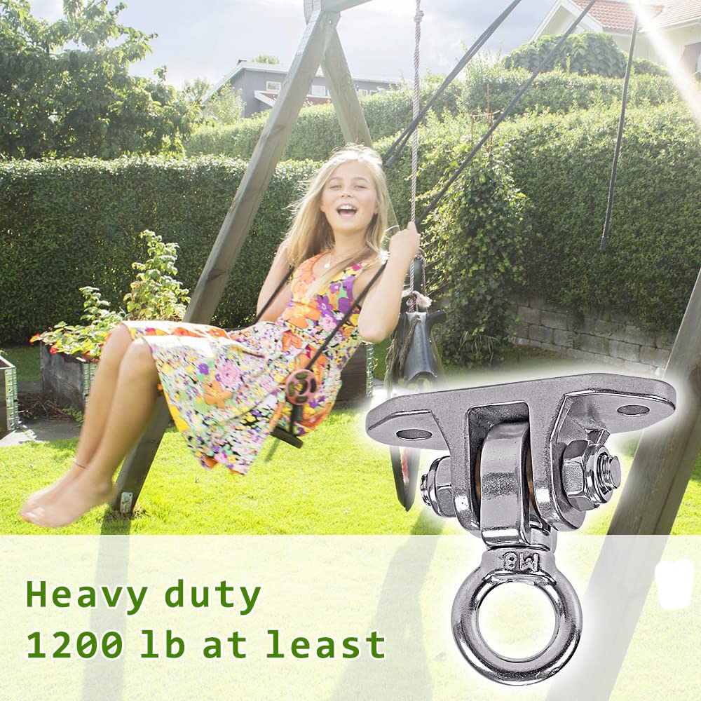 Yyiwhmy bearing swing hanger enables silent rotation for yoga and hammock setups.