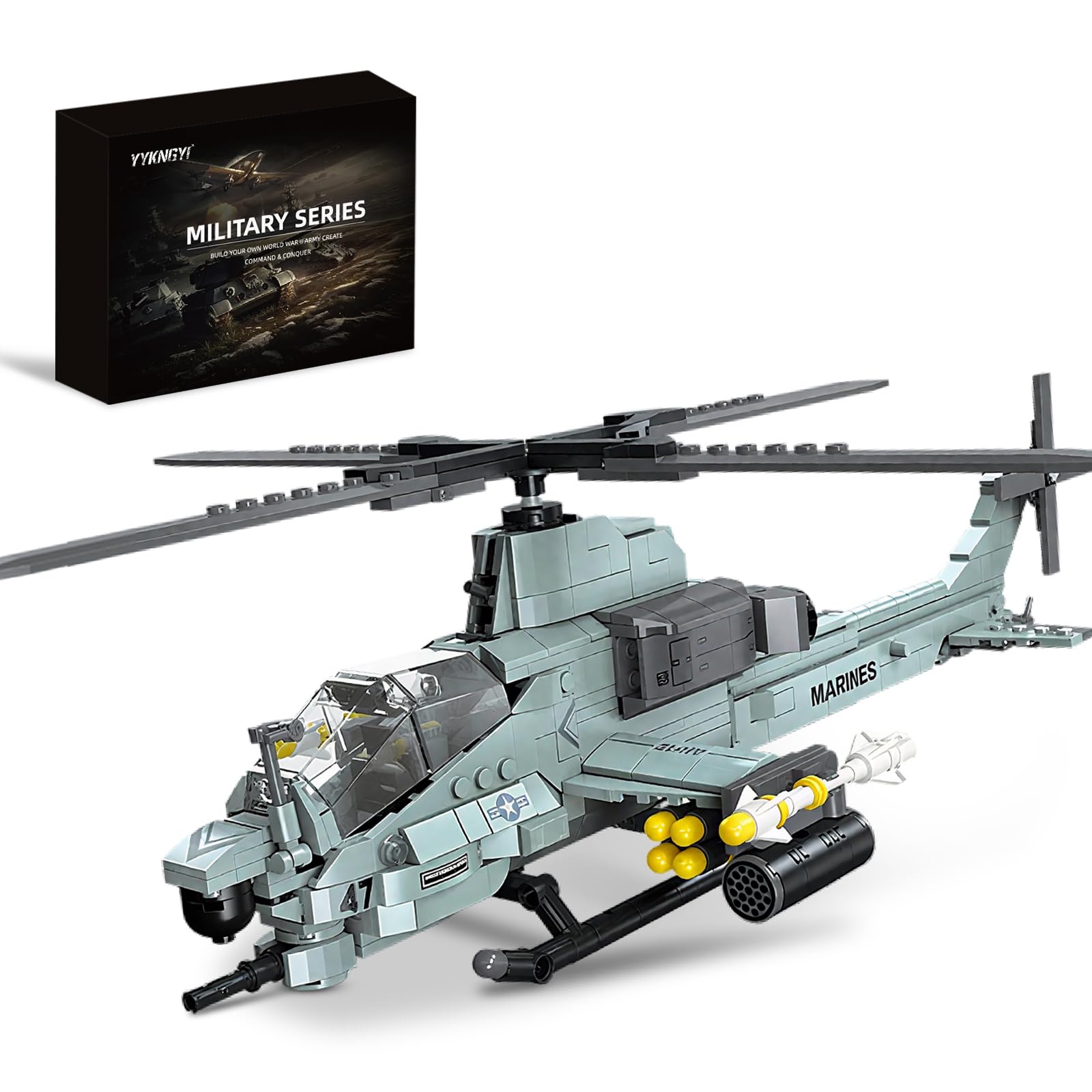 YYKNGYI AH-1Z Viper assembly in progress for an engaging model-building project.