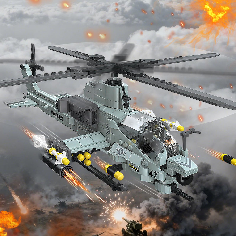YYKNGYI AH-1Z Viper desert-tone model ready for display collection.