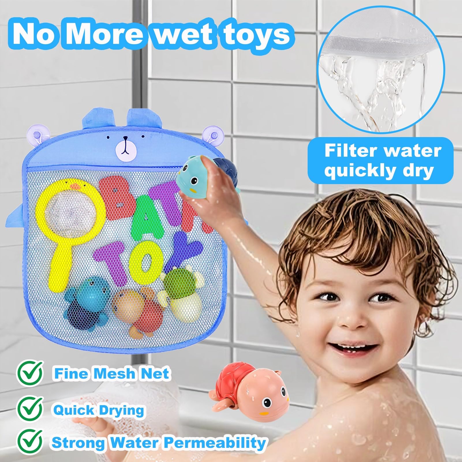 YYMHMF suction cups keep bath toys dry and organized after use