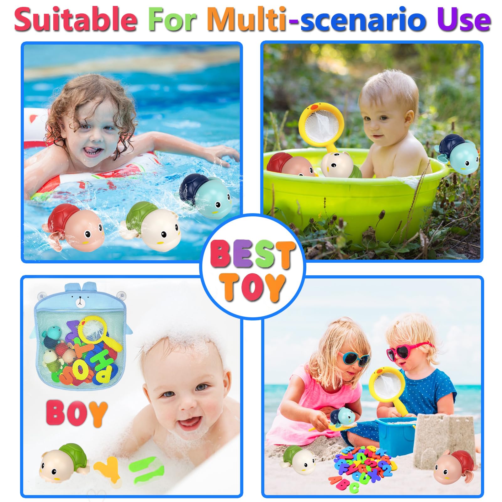 YYMHMF wind-up turtle bath toy moving through water for fun