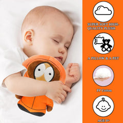 YZONU SP Anime plush orange décor for desk or shelf display.