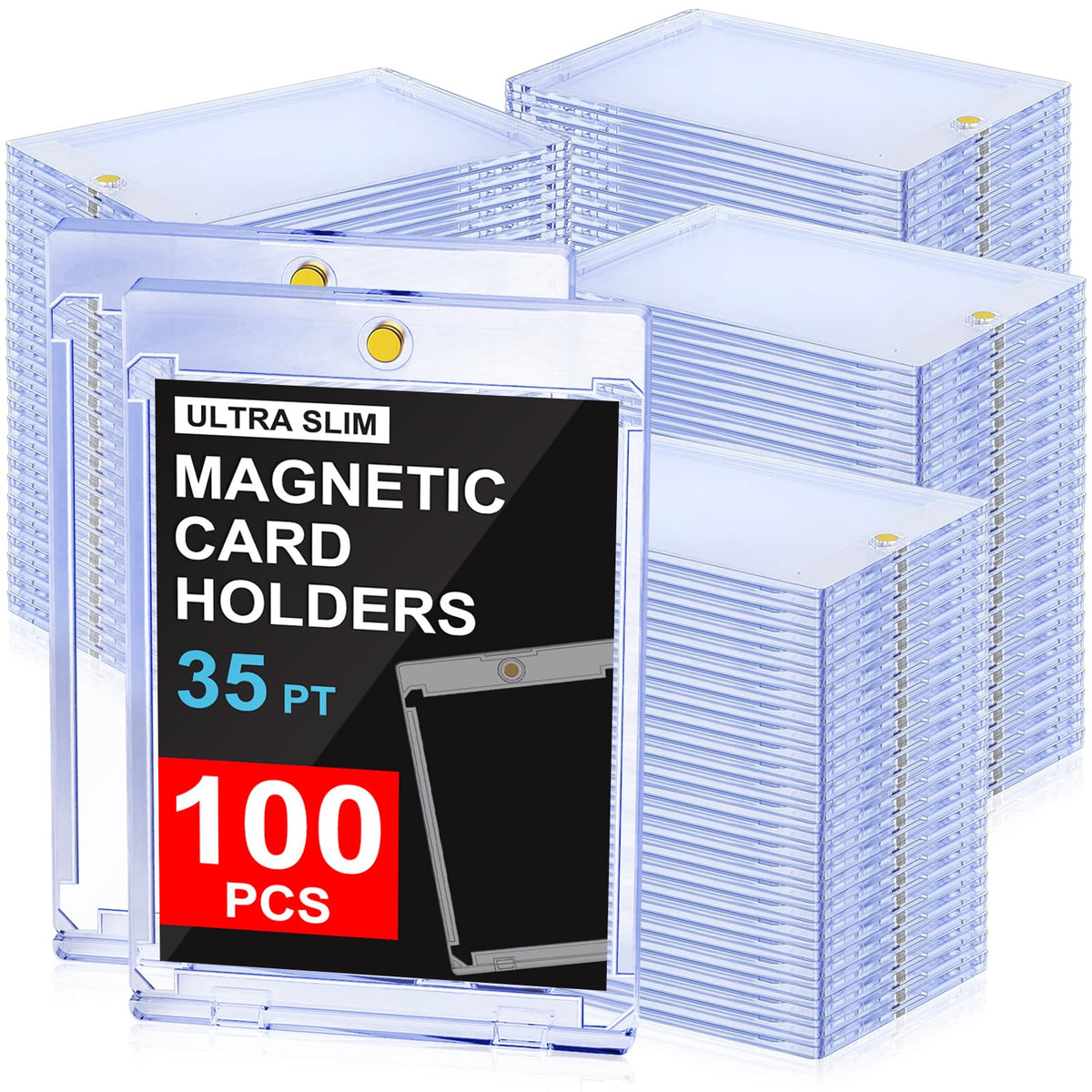 YZtree 35pt magnetic card holder closeup, slim bulk-storage solution.