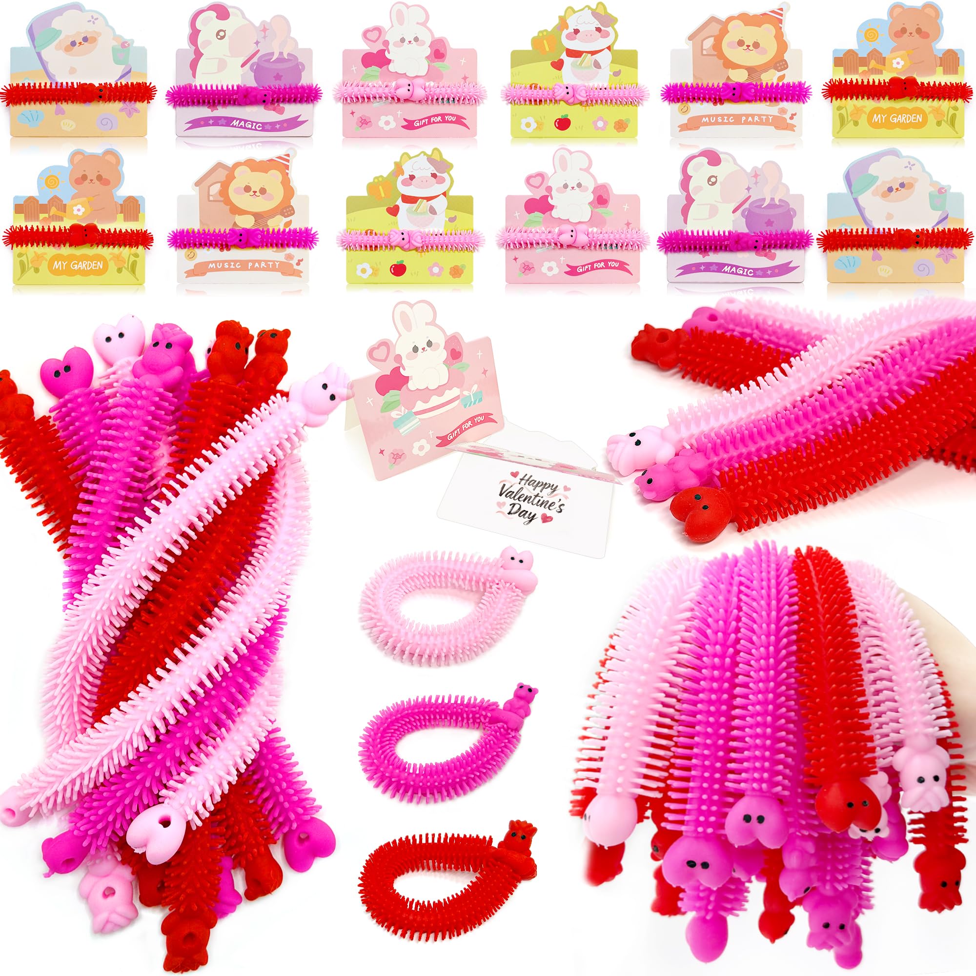 YZXODN Valentine stretchy strings set for classroom swaps and party favors.
