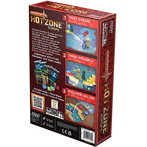 Z-Man Games Pandemic Hot Zone Europe city cards for strategic travel
